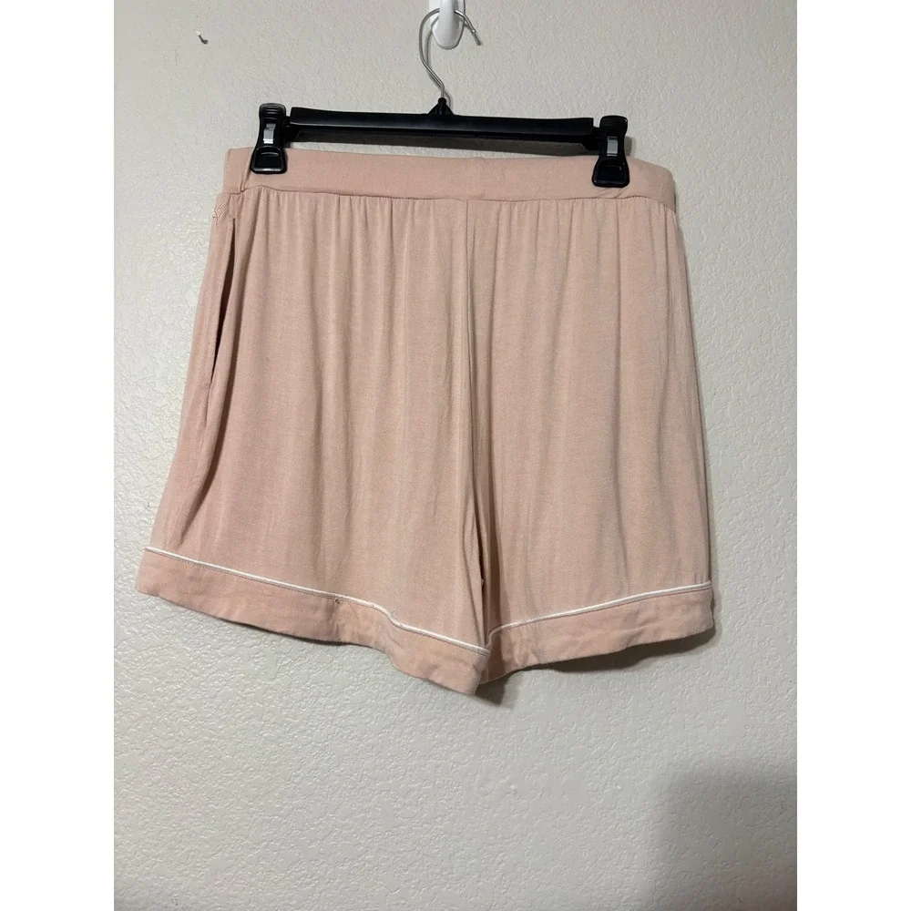 Cozy Earth Bamboo Pajama Set Blush Pink Short Sleeve Top and Shorts Size M